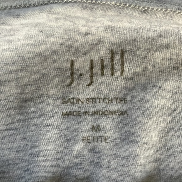 J Jill Cotton Knit Top with Satin Stitch Gray - Picture 4 of 10